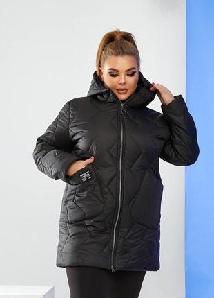 Тепла зимова куртка великі розміри 50-648 фото
