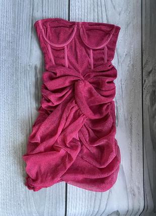 Платье корсет платье prettylittlething y2k короткое платье с блестками барби barbie