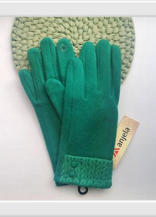 Женские шерстяные перчатки с сенсором.1 фото