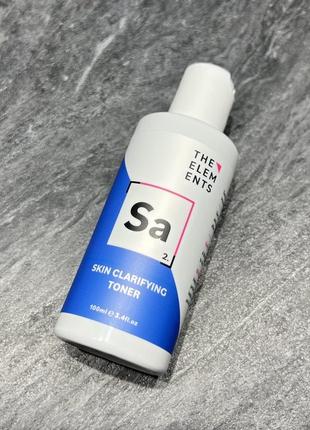 The elements sa тонер для лица  skin clarifying toner с салициловой кислотой и ниацинамидом 100 мл