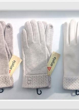 Женские шерстяные перчатки с сенсором. различные цвета.1 фото
