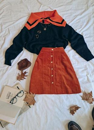 Свитер, юбка, свитер с воротничком, свитер с воротником,