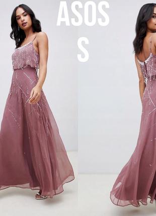 Вечірній випускну сукню asos з паєтками і бахромою з бісеру