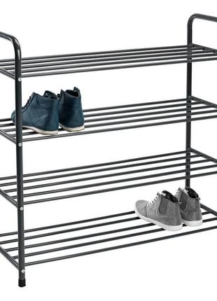 Полиця металева для взуття на 4 полиці чорна, daymart1 фото