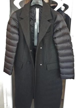 Новое пальто add куртка на пуху пуховик 75% шерсть 100% пух премиум адд италия