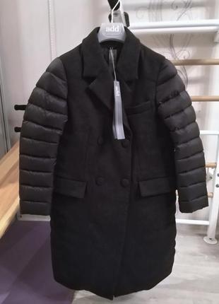 Новое пальто add куртка на пуху пуховик 75% шерсть 100% пух премиум адд италия9 фото