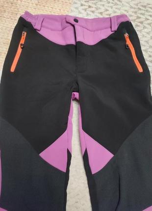 Теплі вітрозахисні водонепроникні windstopper softshell штани на флісі вінстопери7 фото