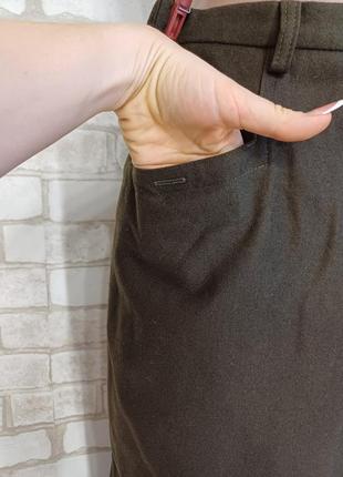Новая мега теплая юбка миди на 75 % шерсть в темном цвете хаки, размер с-м5 фото