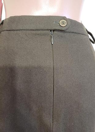 Новая мега теплая юбка миди на 75 % шерсть в темном цвете хаки, размер с-м8 фото