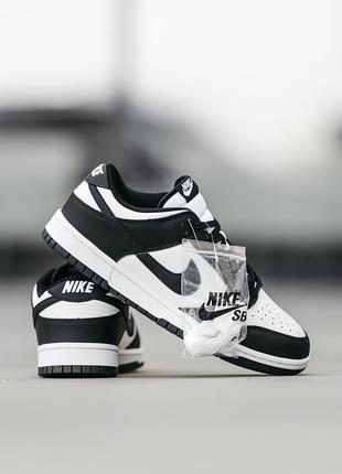Женские кроссовки nike sb dunk low black white 36-37-38-39-40-41