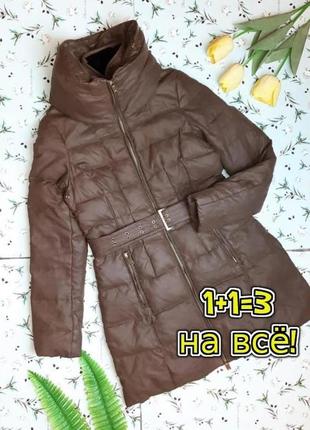 🎁1+1=3 качественный удлиненный пуховик пух/перо zara, размер 42 - 44