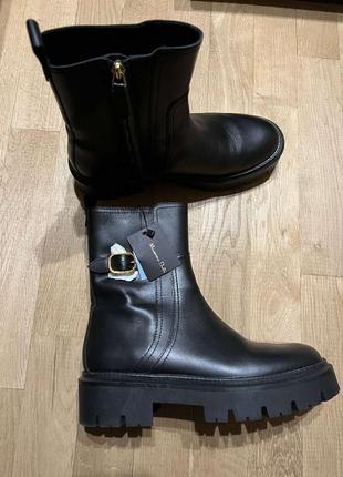 Ботинки челси чоботи кожаные натуральная кожа massimo dutti оригинал