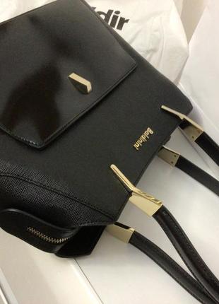 Черная сумка baldinini с внешним карманом из глянцевой кожи, упаковка чек ярлык суперинвестиция!9 фото