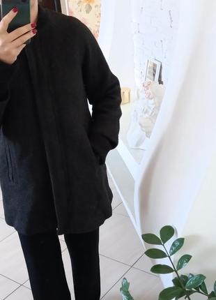 Шерстое пальто xara трендового серого цвета1 фото