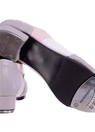 Туфли для степа и чечетки zelart 🔥 размер 34-45 серый-розовый9 фото