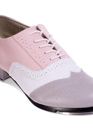 Туфли для степа и чечетки zelart 🔥 размер 34-45 серый-розовый7 фото