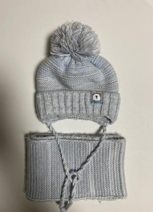 Зимняя шапка с шарфом2 фото