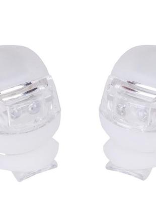 Мигалка 2 шт bc-rl8001 білий + фарбоване світло led силіконове (білий корпус)