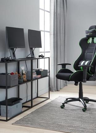 Крісло геймерське компютерне чорно зелена - сітка (металева основа, зйомна подушка) daymart