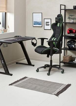 Крісло геймерське компютерне чорно зелена - сітка (металева основа, зйомна подушка) daymart