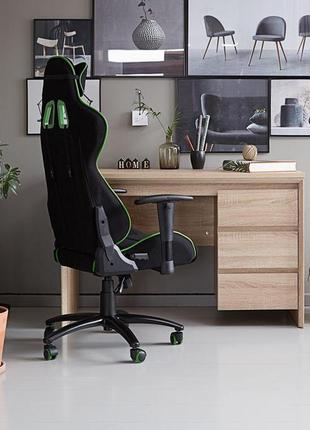 Крісло геймерське компютерне чорно зелена - сітка (металева основа, зйомна подушка) daymart