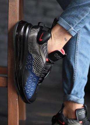 Nike air max 720 black blue мужские кроссовки2 фото