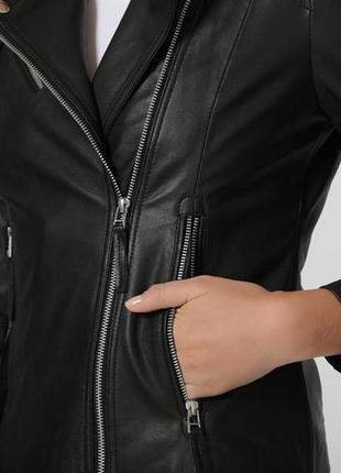 Нова косуха з м'якої шкіри isaco італія шкіранка чорна ідеальна куртка6 фото