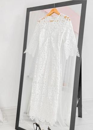 Белое кружевное платье4 фото