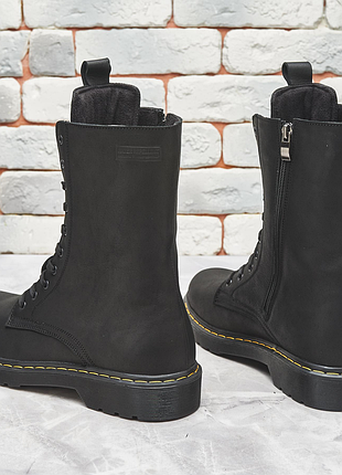 Стильные черные мужские высокие ботинки,берцы зимние, кожаные,натуральная кожа и мех,...