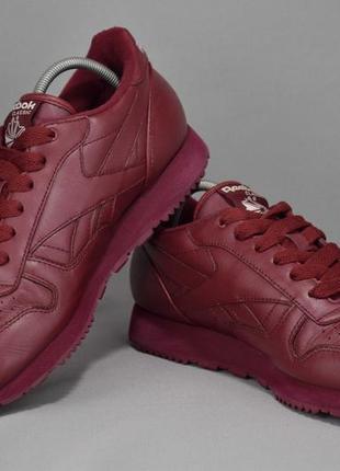 Reebok classic leather кроссовки кожаные бордовые. оригинал. 40-41 р/26 см.3 фото