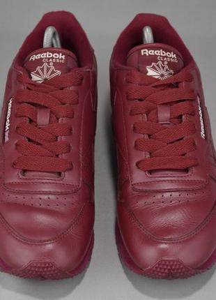 Reebok classic leather кроссовки кожаные бордовые. оригинал. 40-41 р/26 см.4 фото