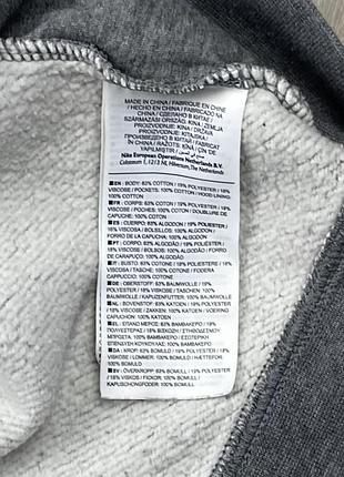 Nike кофта балахон м размер флисовая серая с лого оригинал4 фото