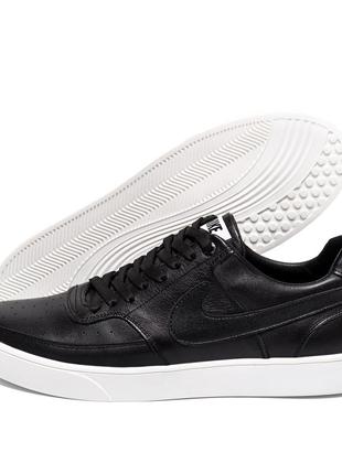 Мужские кожаные кроссовки  nike black leather (в стиле)