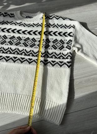 Мужской зимний свитер l белый свитер новогодний вязаный джемпер стильный вязаный мирер мужской5 фото