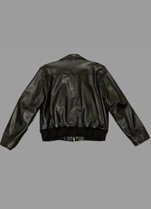 Кожаный бомбер куртка с утеплителем из натуральной кожи пиджак кожанка ветровка теплая кожаная куртка оверсайз2 фото