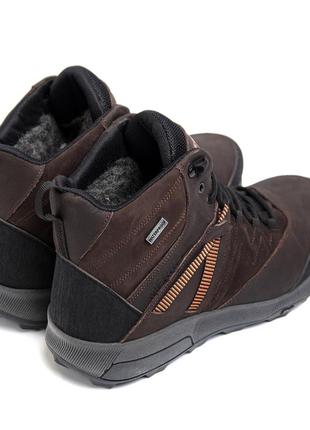 Мужские зимние кожаные ботинки merrell brown (в стиле)4 фото