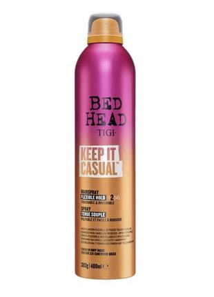 Лак для волос гибкая фиксация 400ml tigi bed head keep it casual #разгрузкой3 фото