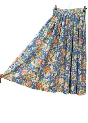 Юбка в цветочный принт, фирменная юбка натуральная ткань, нежные цветы4 фото