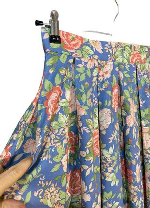 Юбка в цветочный принт, фирменная юбка натуральная ткань, нежные цветы3 фото