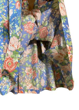 Юбка в цветочный принт, фирменная юбка натуральная ткань, нежные цветы5 фото