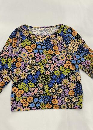 Кофта реглан свитер в цветочек 46-484 фото
