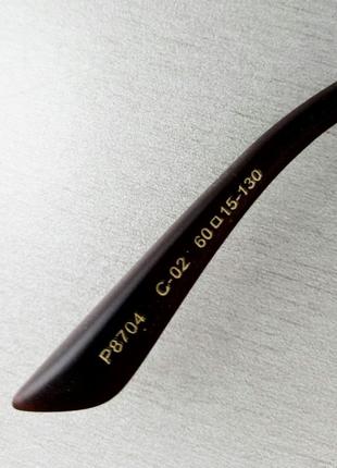 Porsche design очки мужские солнцезащитные в золотой металлической оправе поляризированые8 фото