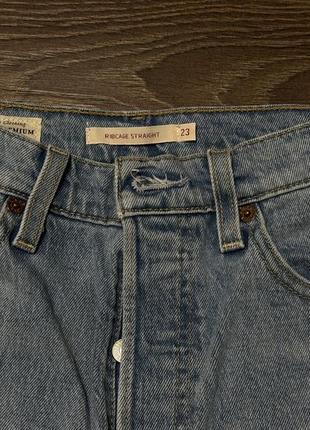 Голубые джинсы premium levis ribcage straight размер 23 самый маленький6 фото