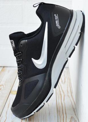 Nike flykit racer goretex кроссовки. термо гортекс мужские зимние осенние водонепроницаемые найк черные с серой ботинки сапоги низкие4 фото