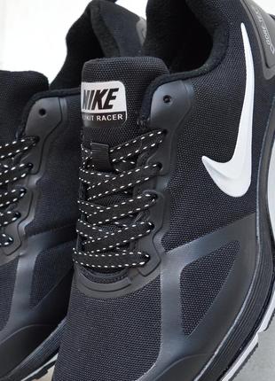 Nike flykit racer goretex кроссовки. термо гортекс мужские зимние осенние водонепроницаемые найк черные с серой ботинки сапоги низкие5 фото