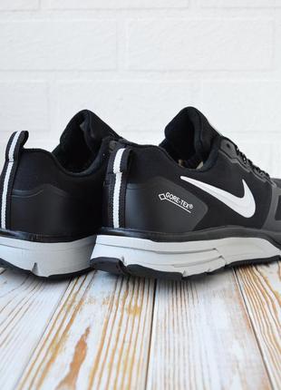 Nike flykit racer goretex кроссовки. термо гортекс мужские зимние осенние водонепроницаемые найк черные с серой ботинки сапоги низкие3 фото