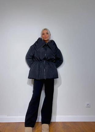 Куртка жіноча демісезонна на затяжках на талії4 фото
