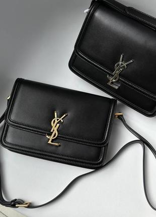 Натуральная кожа женская черная сумка бренд yves saint laurent  в стиле ysl