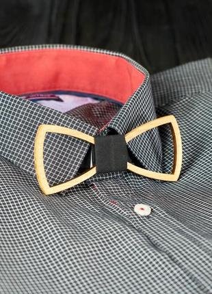 Краватка метелик різьблена контур wide на шию під сорочки чоловічі4 фото