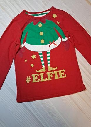 Тоненький новогодний реглан эльф elfie от george